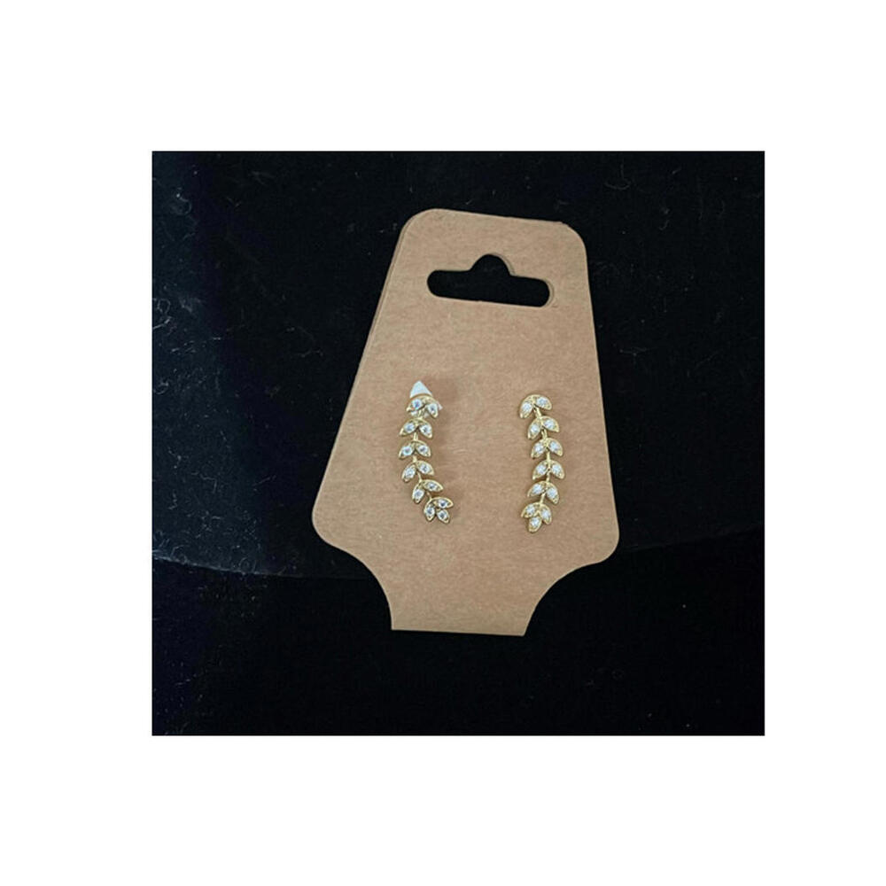 Diamonique x Lisa Freede Curved Leaf Earrings, $60, Gold Tone, J11
